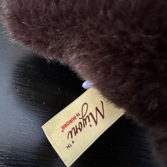 Miyoni by Aurora Tots Chocolate Lab Plush Puppy Dog with Neck Tag 8" - Picture 4 of 7
